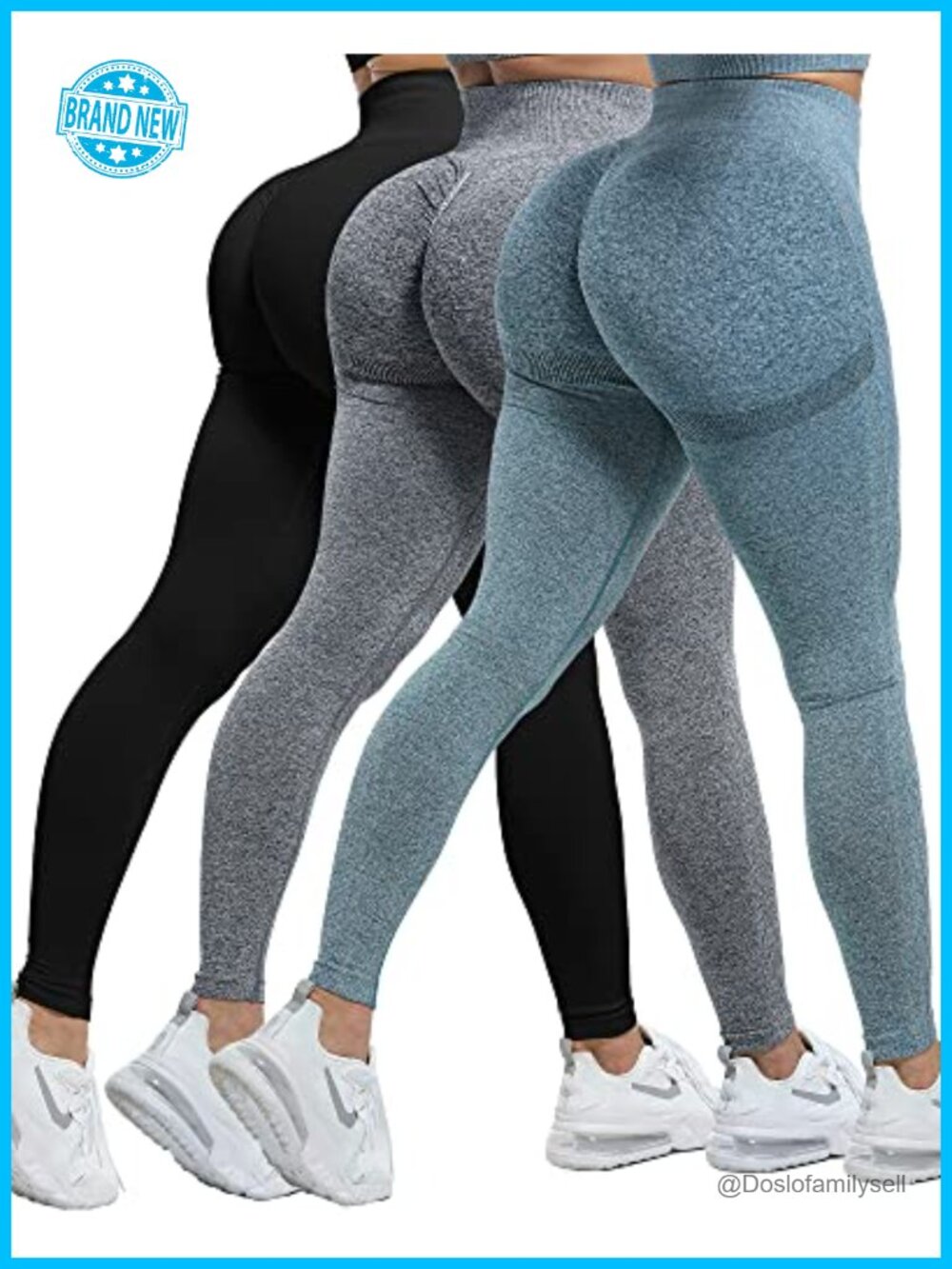 Seamless High Waisted Scrunch Butt Lift Leggings Set